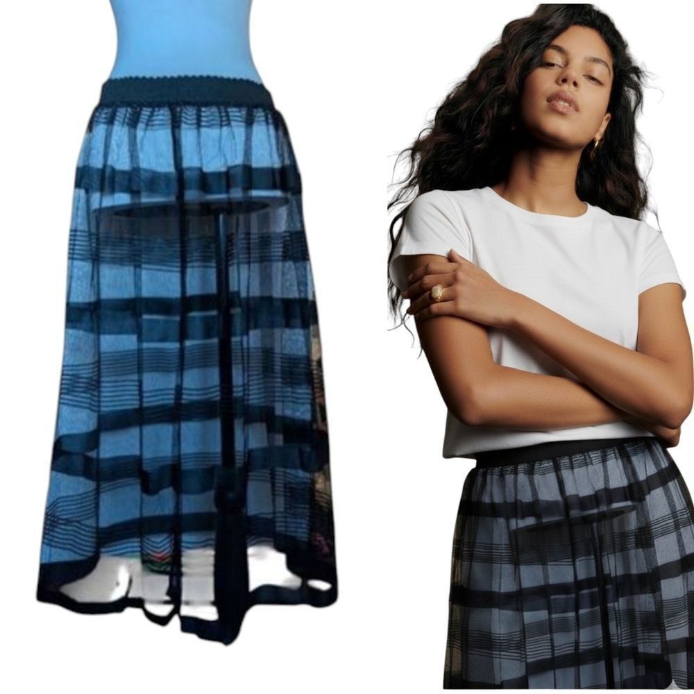 Philosophy Grey Black Two In 1 Removable Mesh And Pencil Skirt M